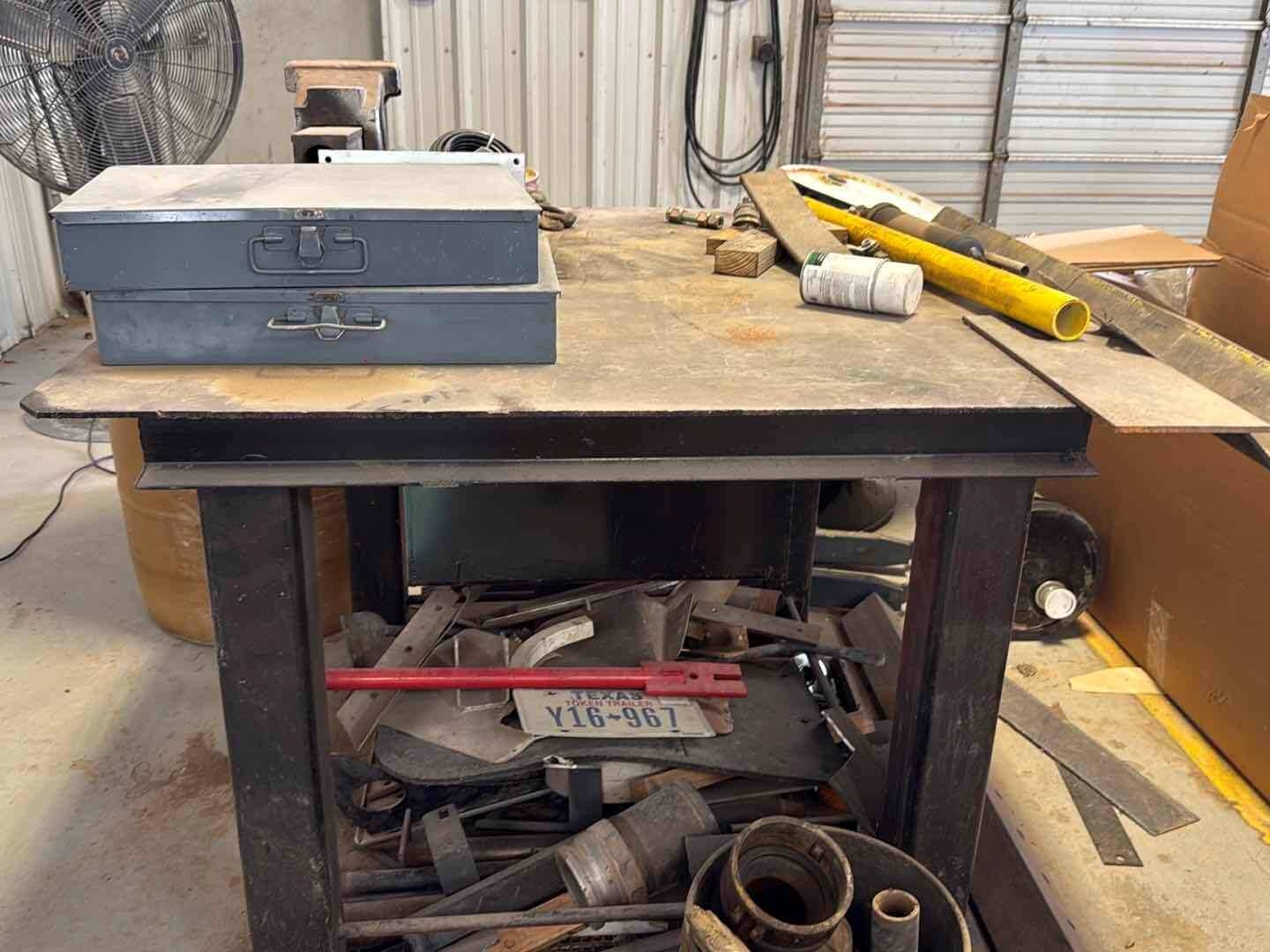METAL SHOP TABLE W/CONTENTS (A55745)