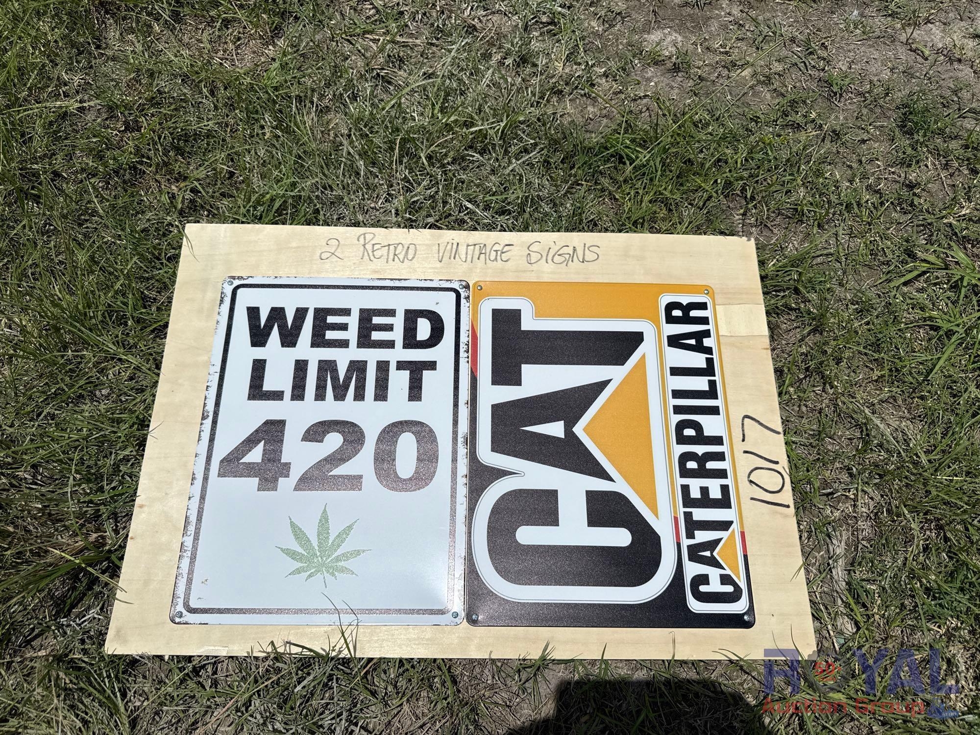 2 Vintage Metal Signs (A48082)