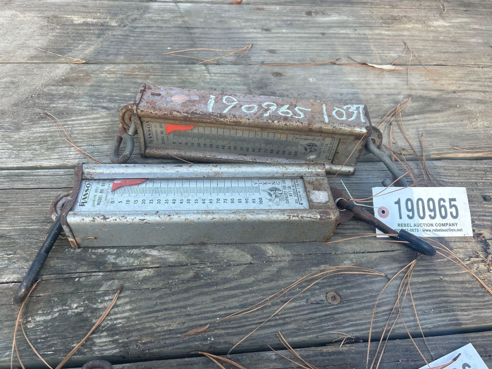 (2) HANSON 100# DRAW SCALES (A58374)