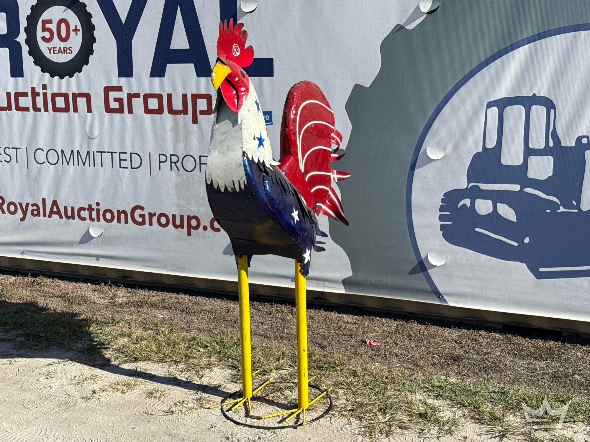 American Flag Style Rooster Lawn Art (A55853)