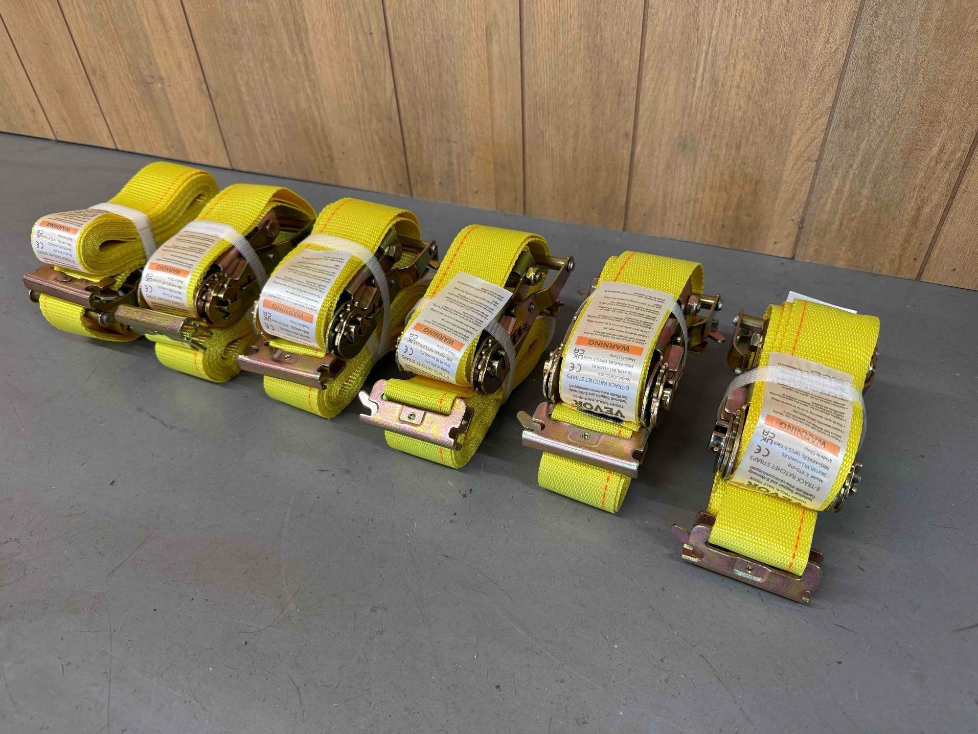 (6) New 2x15 E-Track Ratchet Straps (A54865)