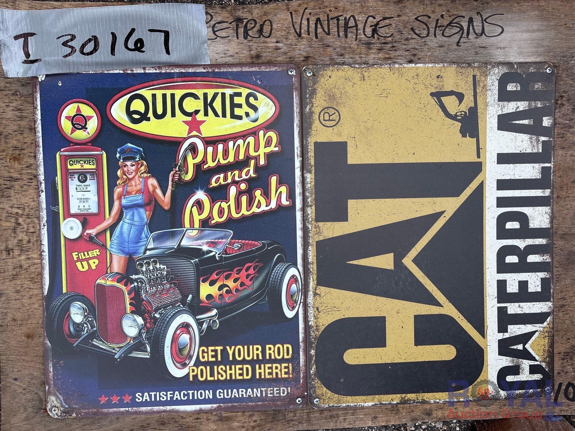 Quickies and CAT Metal Decorative Signs (A55758)
