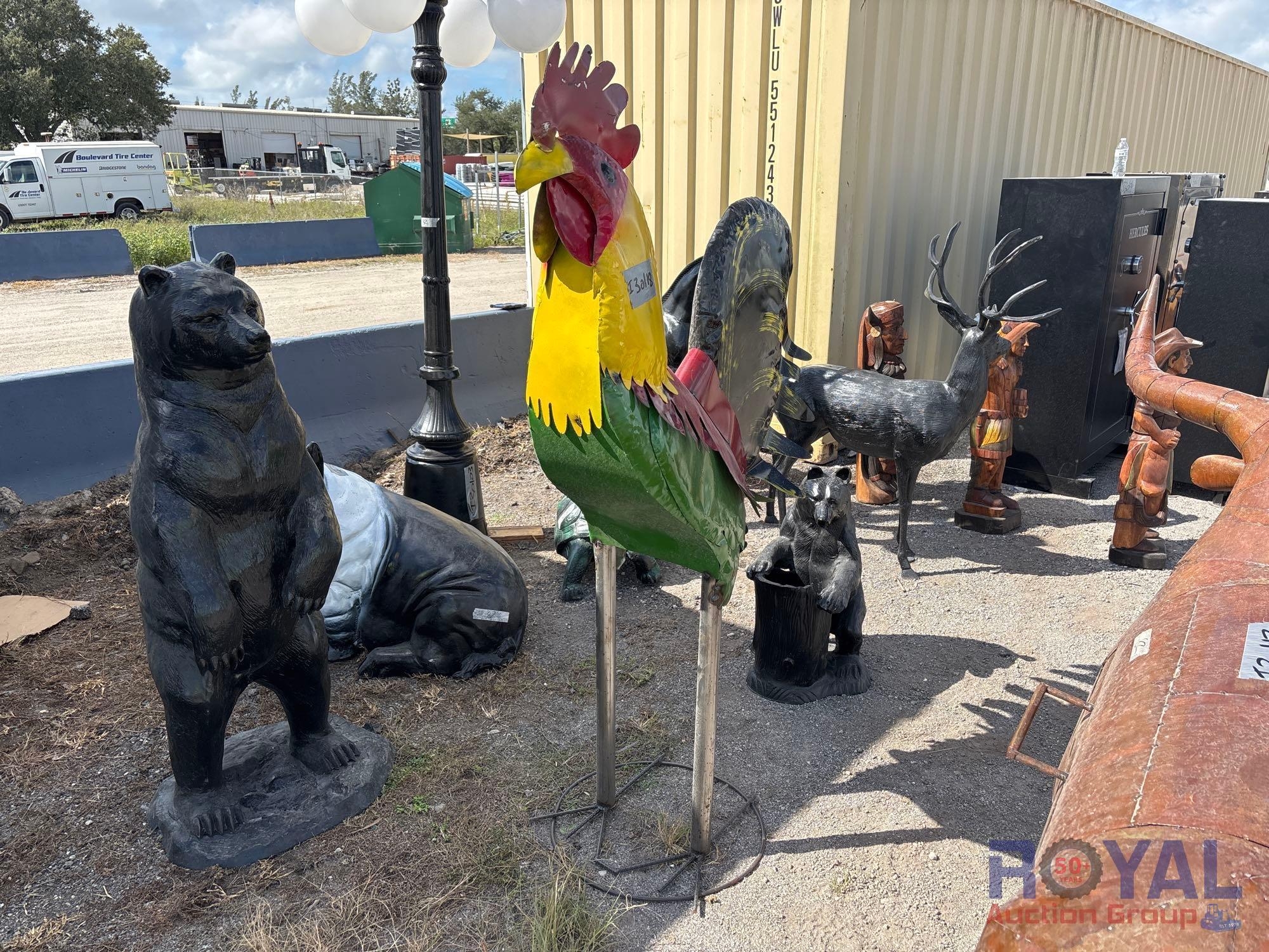 Metal Rooster Statue (A55758)