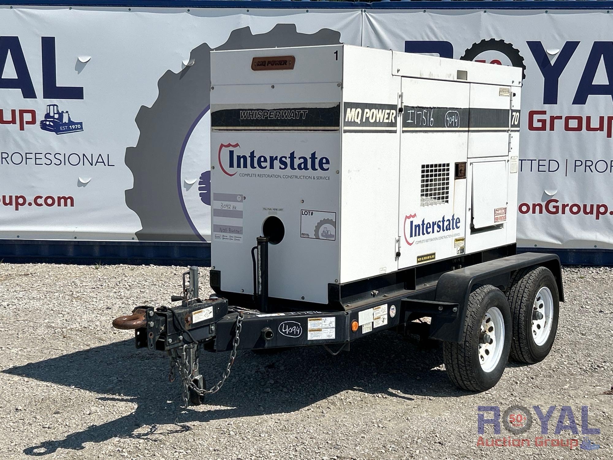 2005 WhisperWatt DCA-70SSJU2 70kVA Towable Diesel Generator (A52377)
