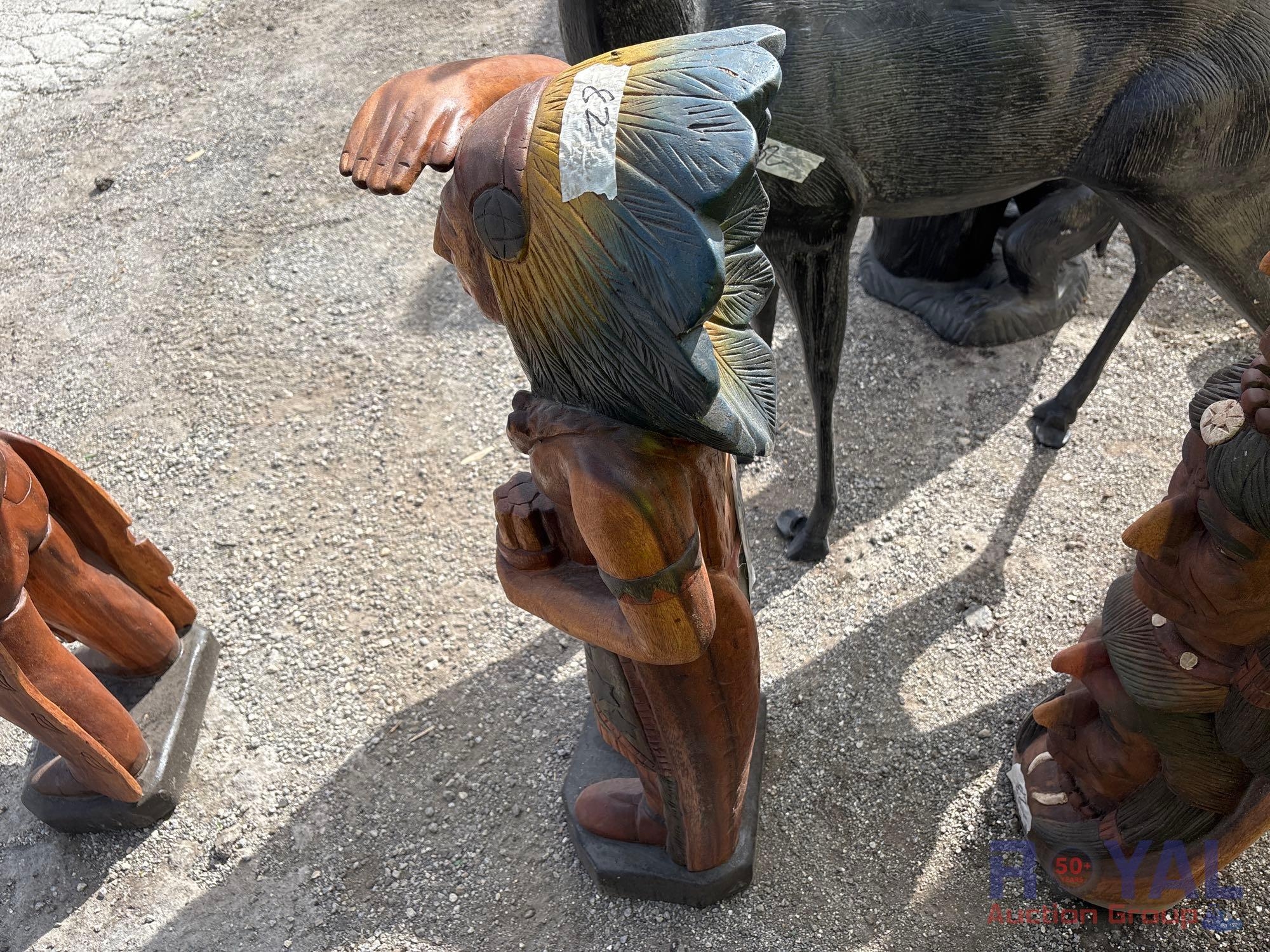 Wood Native American Statue (A55758)