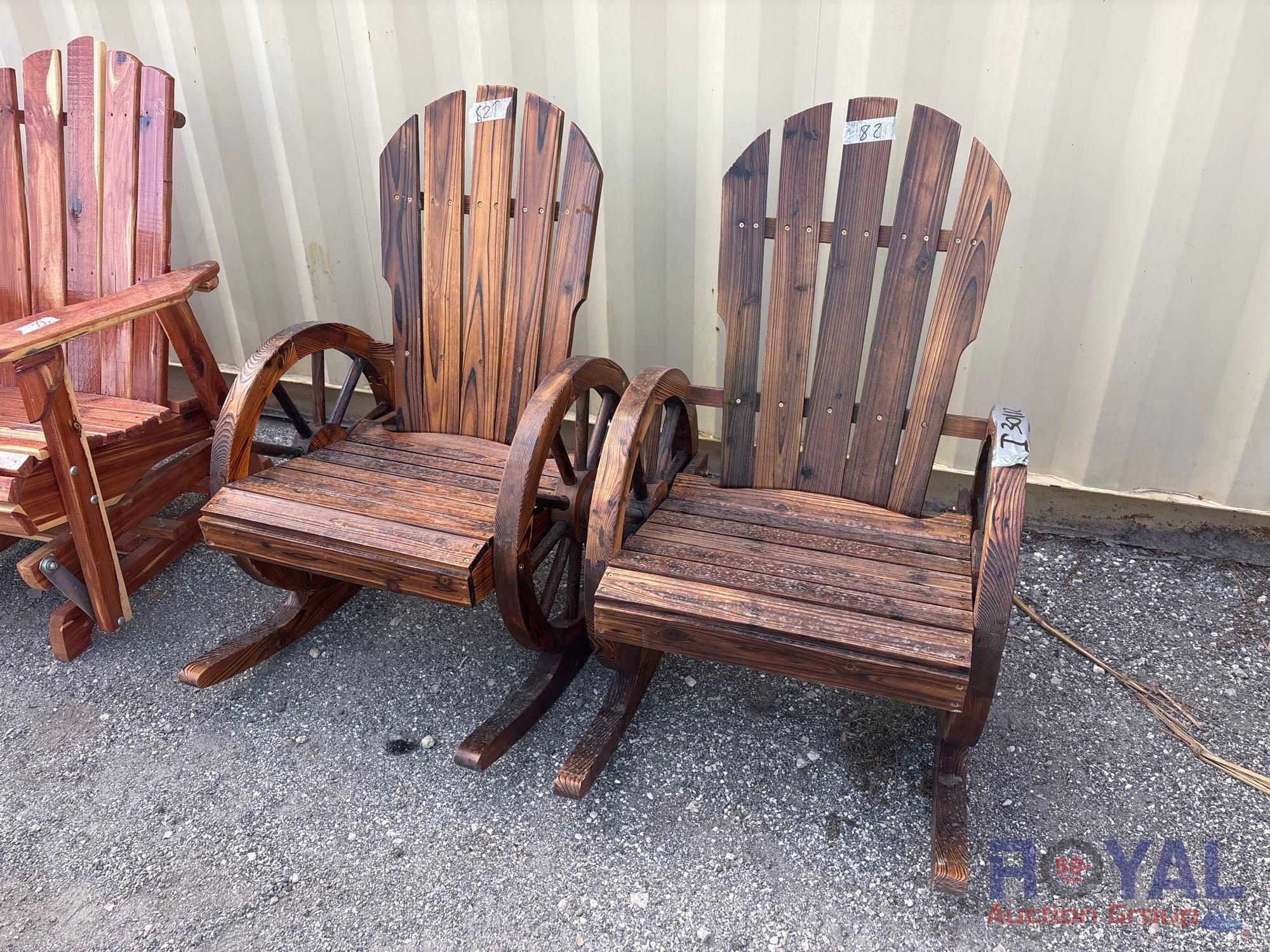 Pair of Red Cedar Wood Rocking Chairs (A55758)
