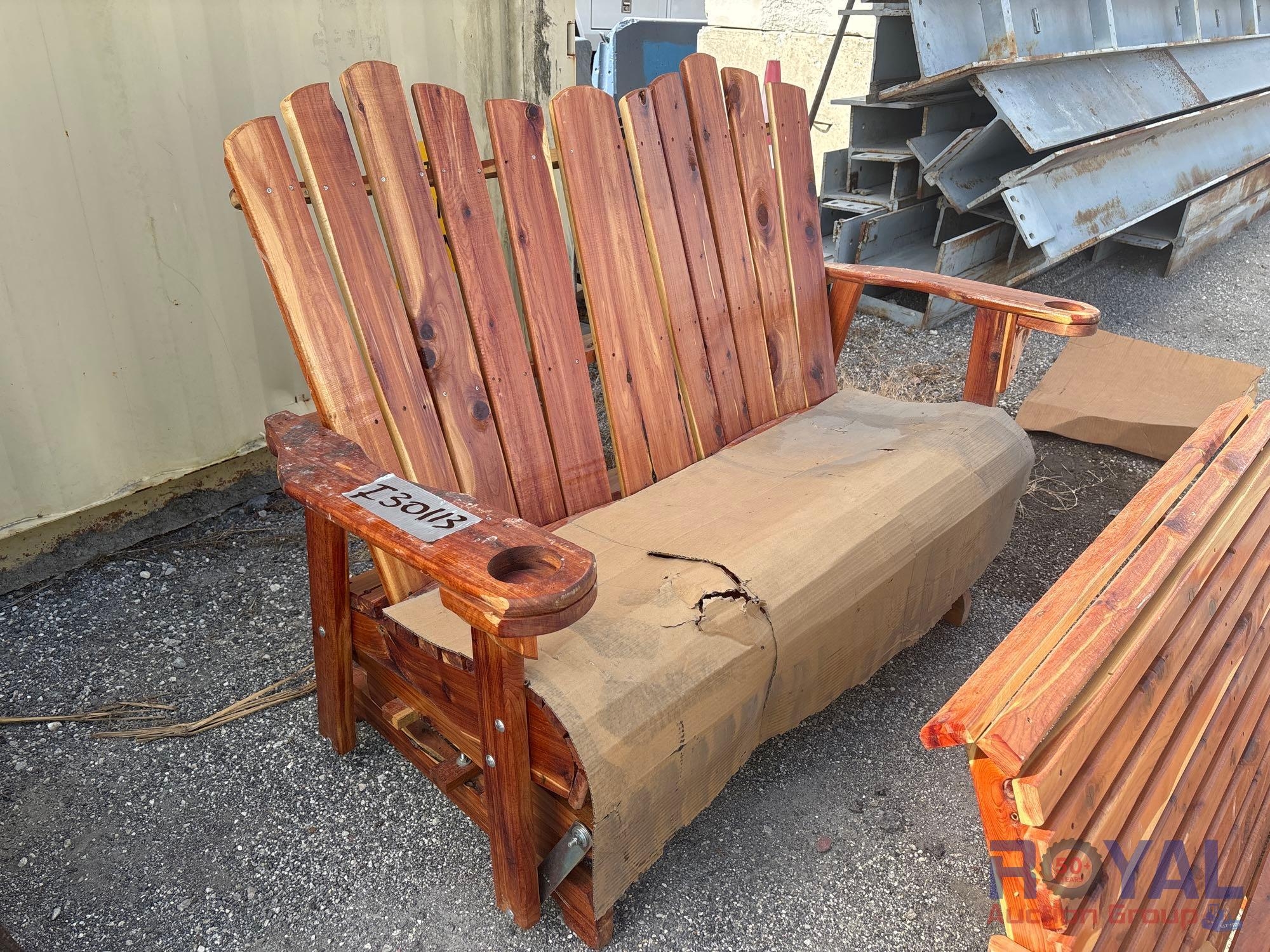 Red Cedar Wood Rocking Bench Seat (A55758)