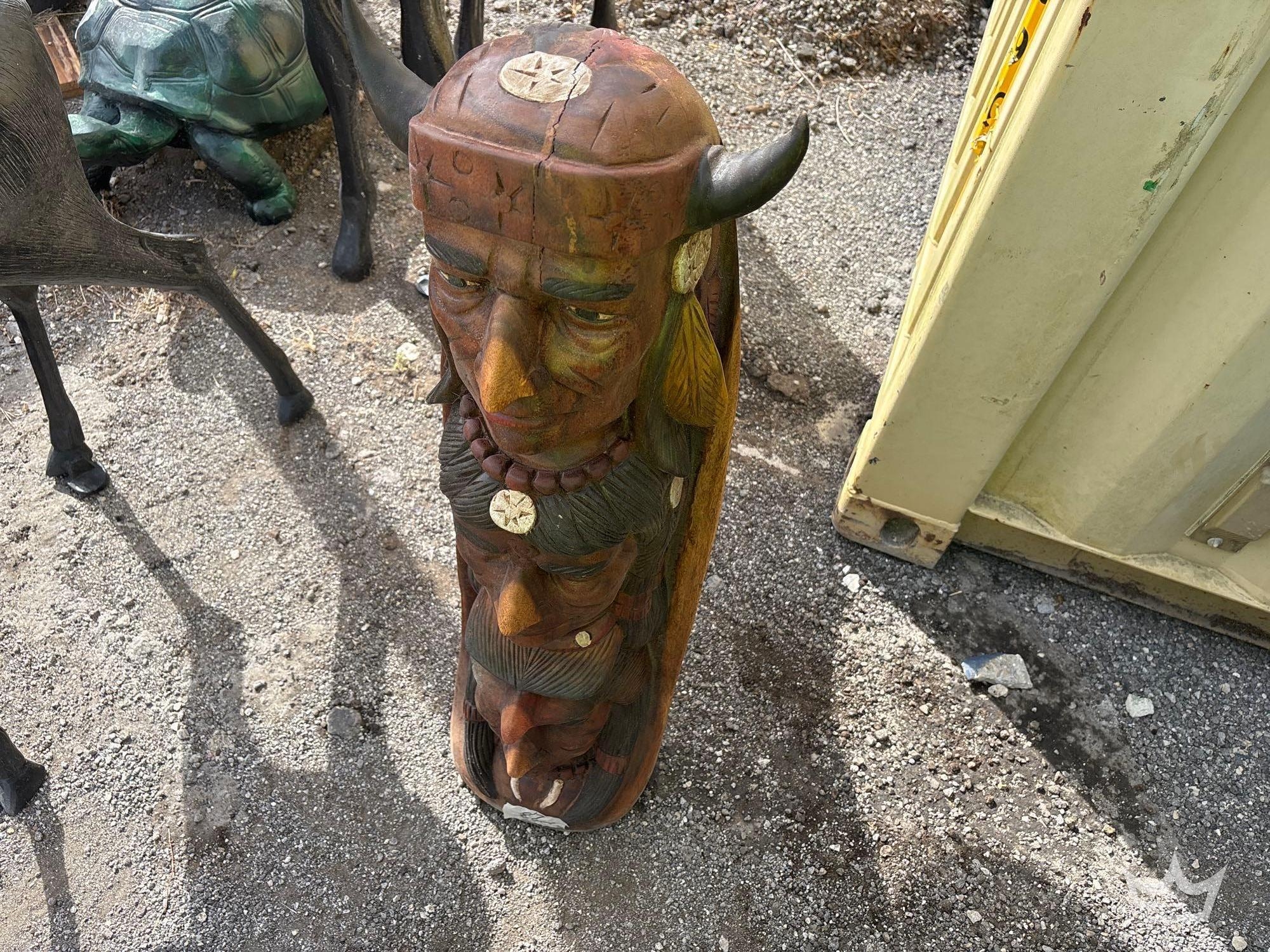 Wood Native American Statue (A56859)