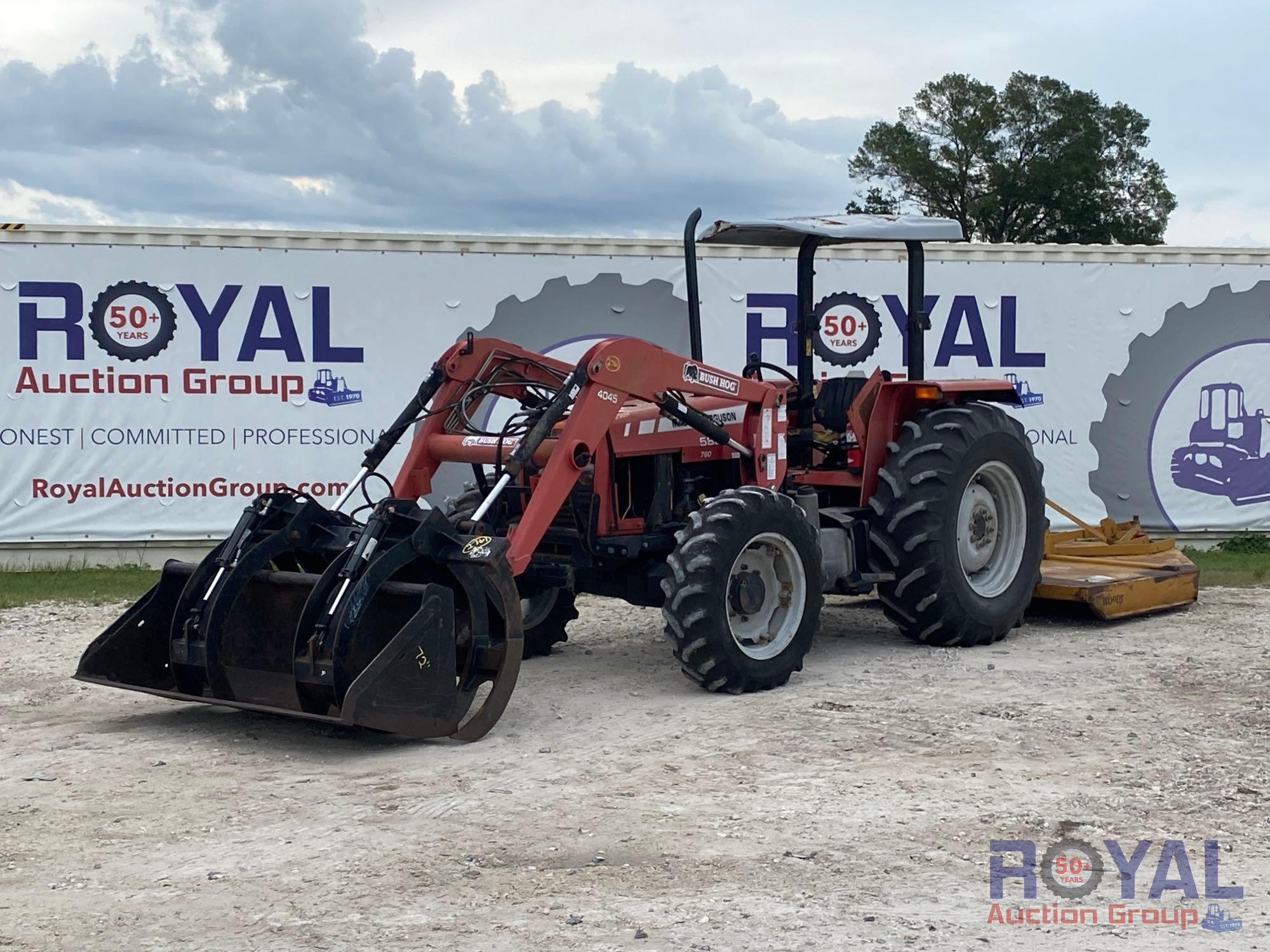 2007 Massey Ferguson 583 80HP Loader Utility Tractor w/ Brush Cutter (A51691)