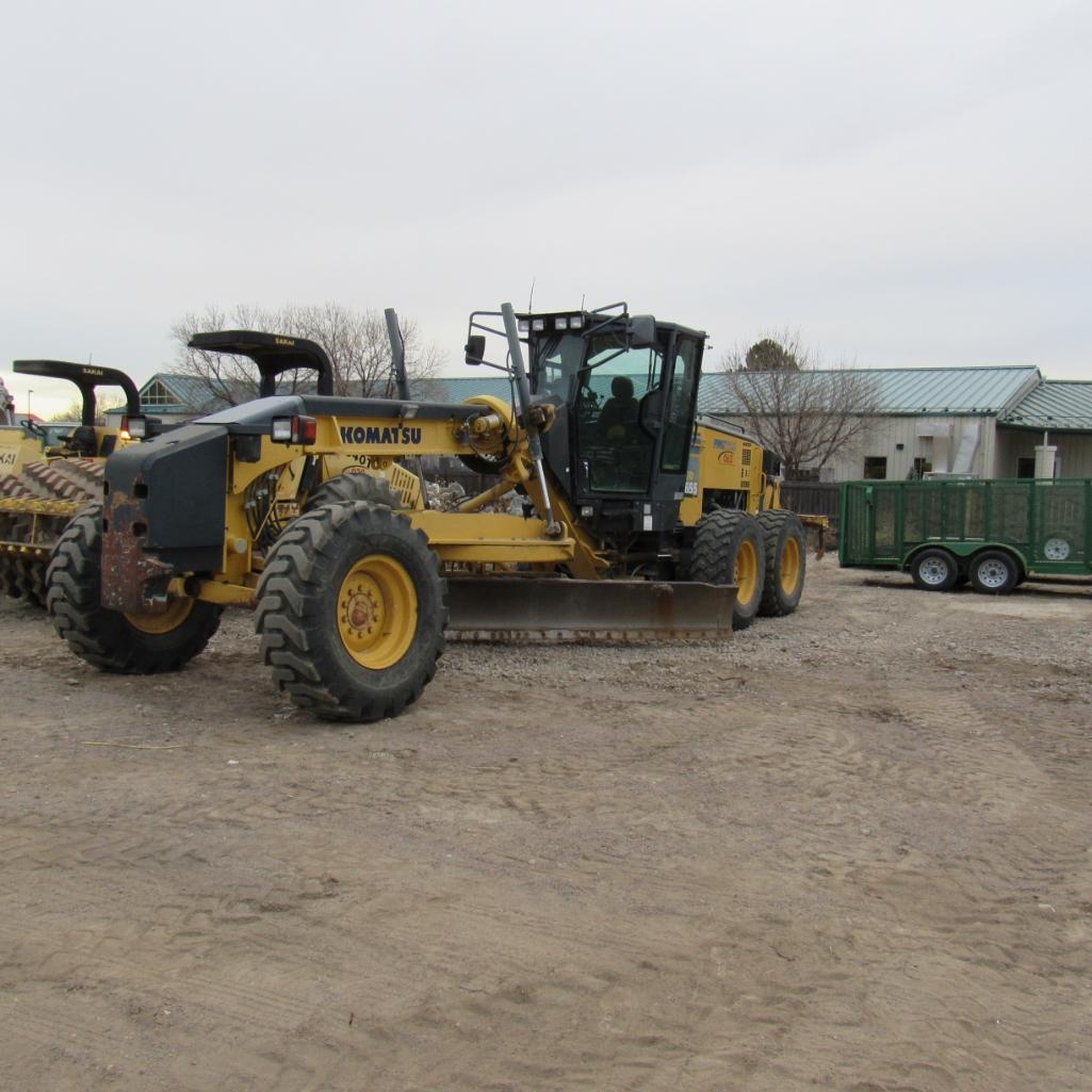 2011 Komatsu GD655-5 Motor Grader, S/N 55088 C014007, PIN# KMTGD026P01055088, Turbo Diesel Engine, (A59076)