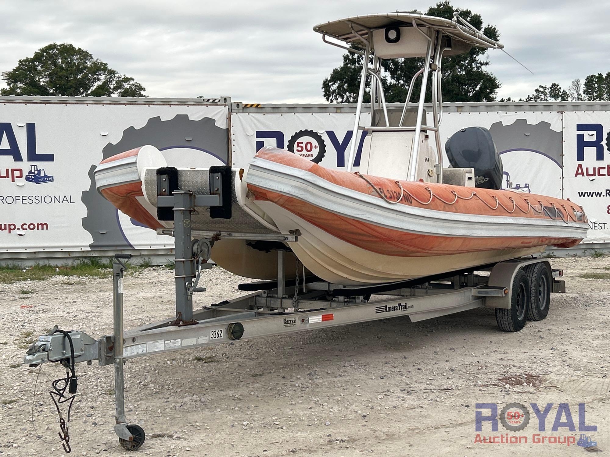2008 Nautica International RIB 24ft Cat Boat with T/A Boat Trailer (A51694)