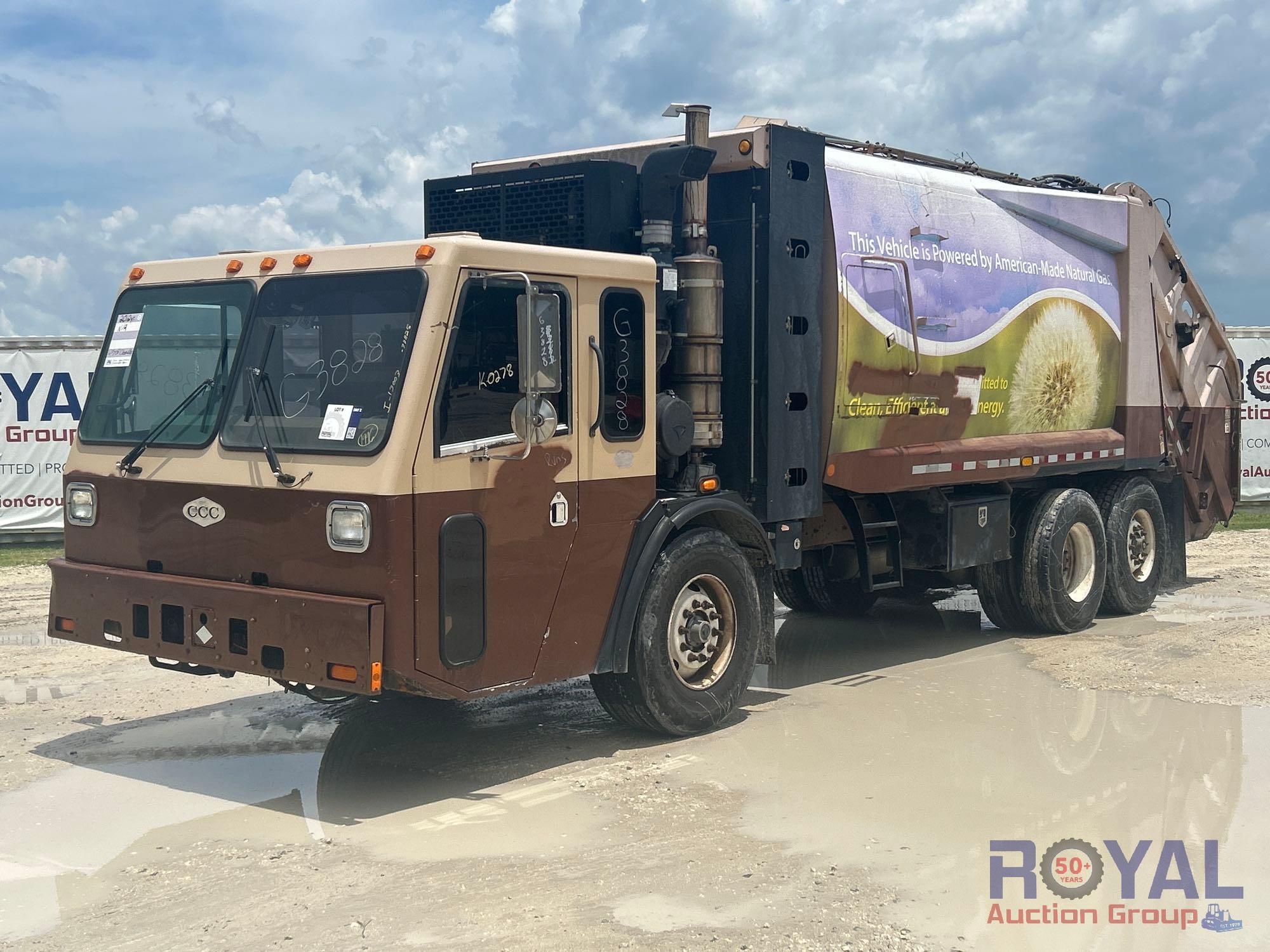 2012 Crane Carrier Low Entry T/A Rear Loader Garbage Truck (A54814)