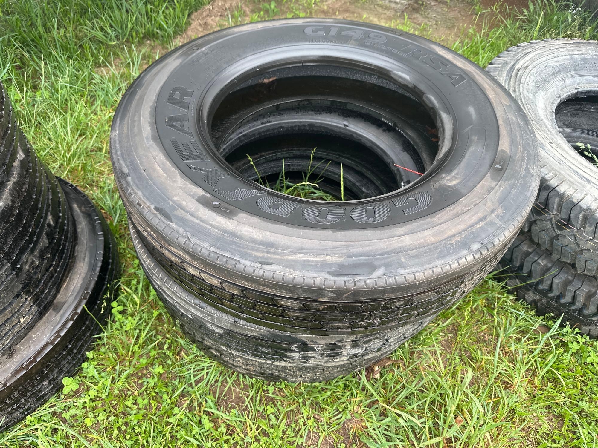 (3) Goodyear 10R 22.5 Tires (A44391)
