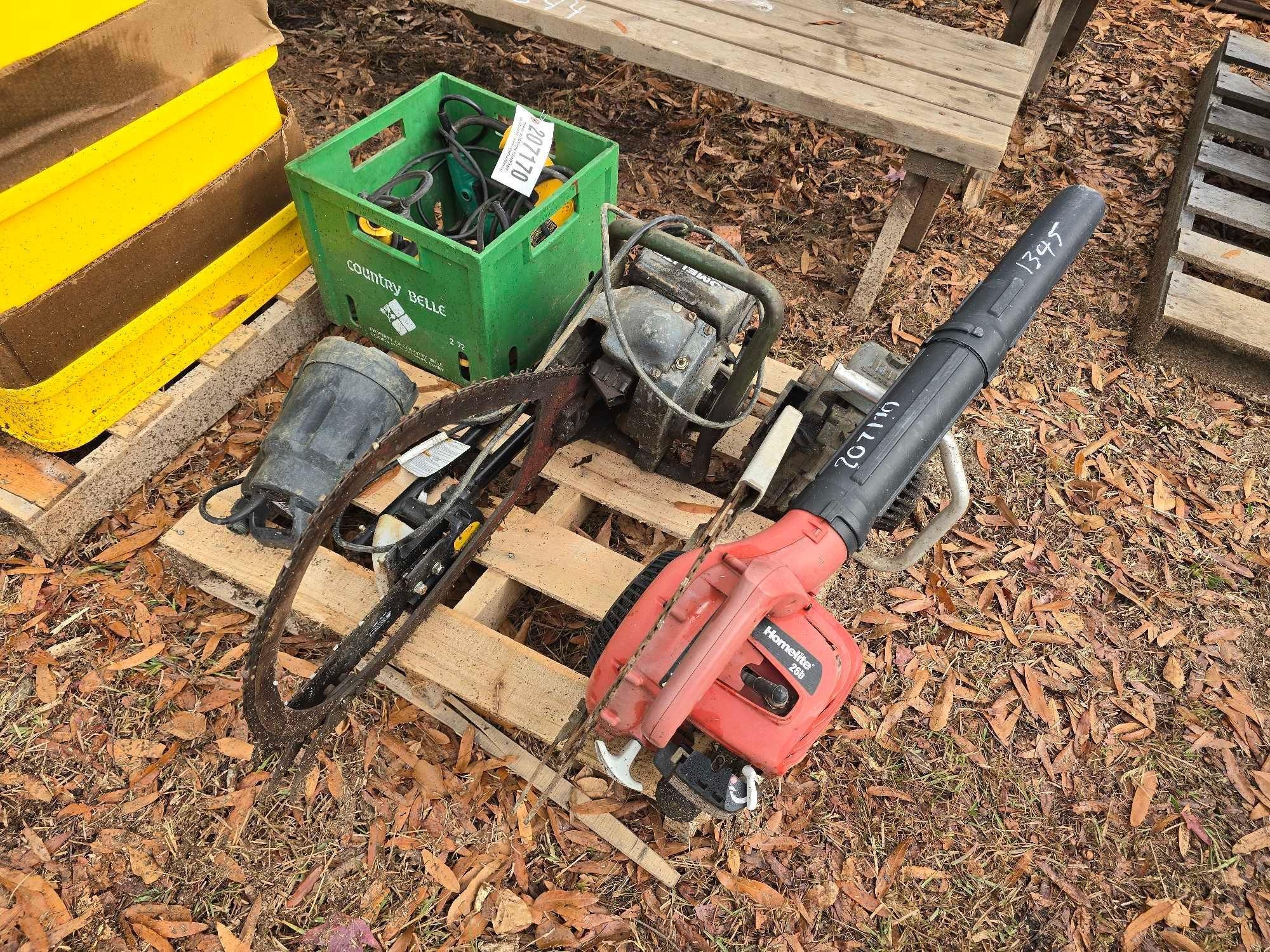 PALLET OF CHAIN SAWS & ELECTRIC DRILLS (A58374)