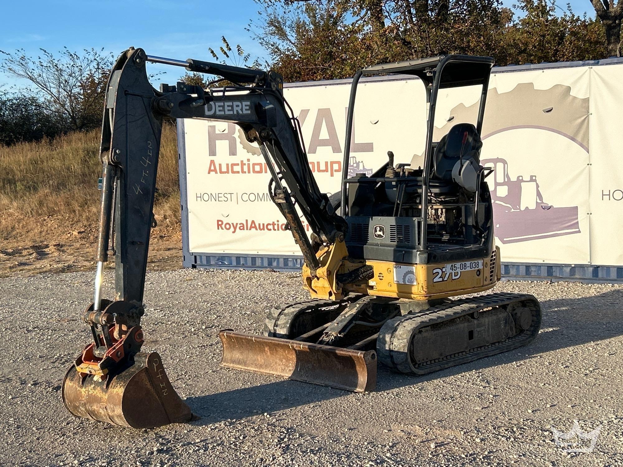 2013 John Deere 27D Mini Excavator (A55973)