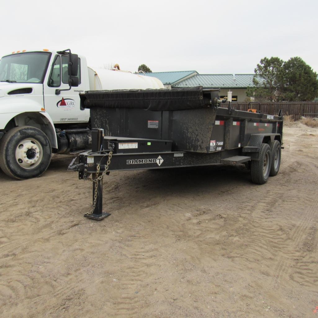 2022 Diamond T 14' Dump Trailer, VIN: 5FWS1423NR030358, Tandem Axle, 7 Gage Steel Floor, Power (A59076)