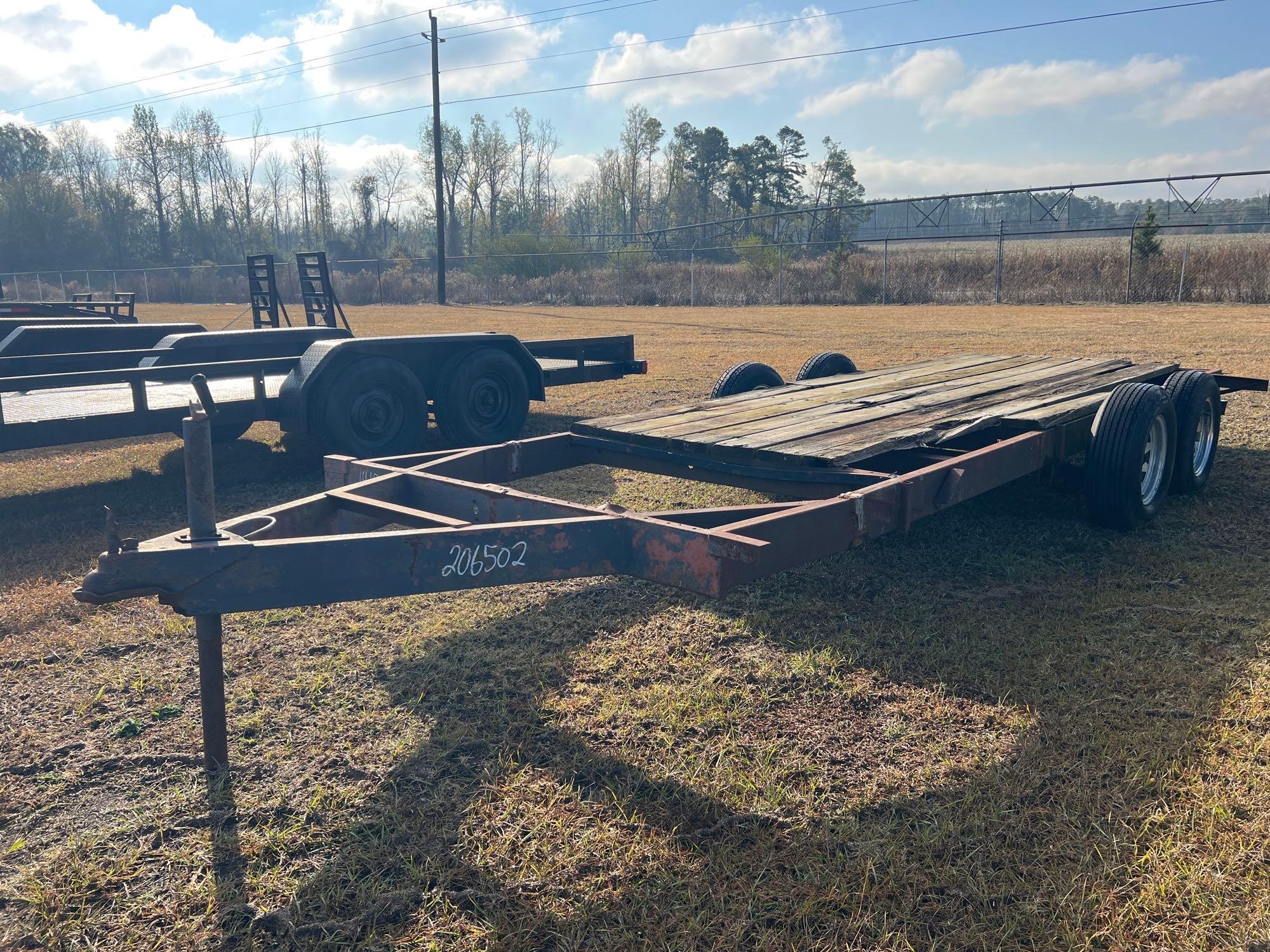 HOMEMADE 64"X14' DOUBLE AXLE TRAILER (A58375)