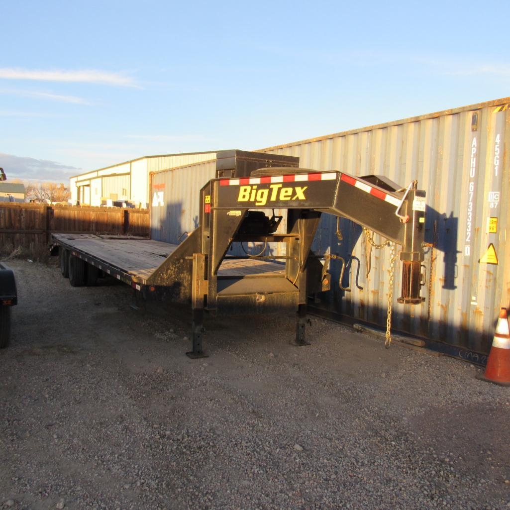 2020 Big Tex 22GN25T5 30' Gooseneck Trailer, VIN: 16V6X2528L6050344, Tandem Axle, Wood Deck, Bad (A59076)