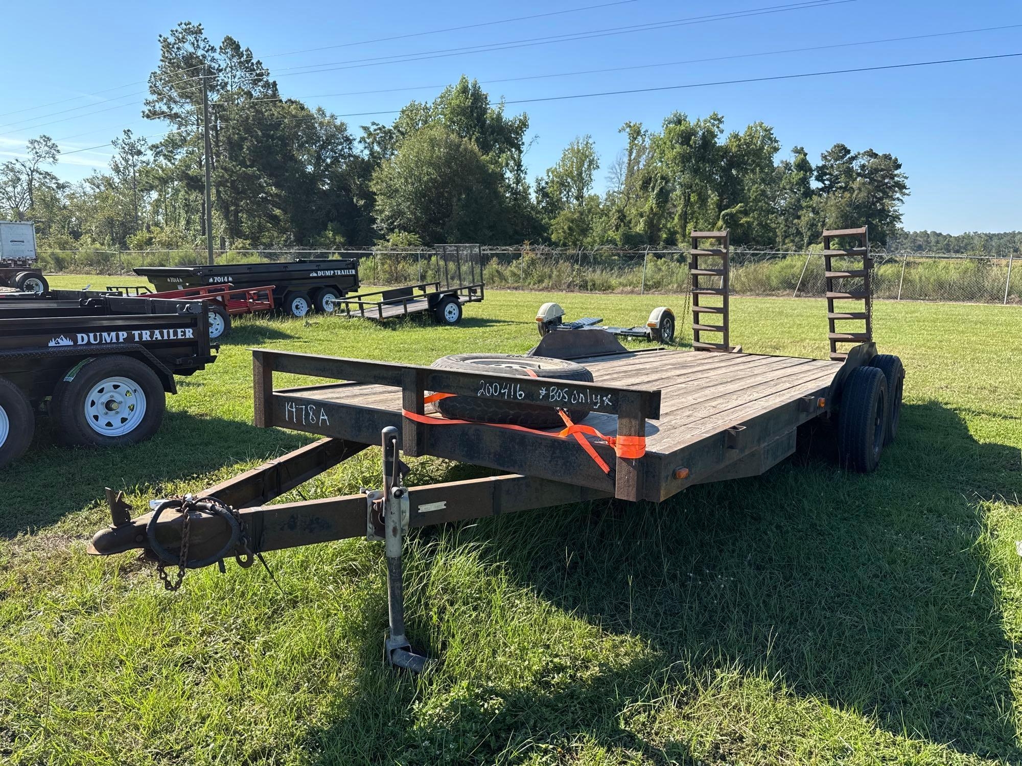 HOMEMADE 82"X18' DOUBLE AXLE CAR HAULER TRAILER (A51247)