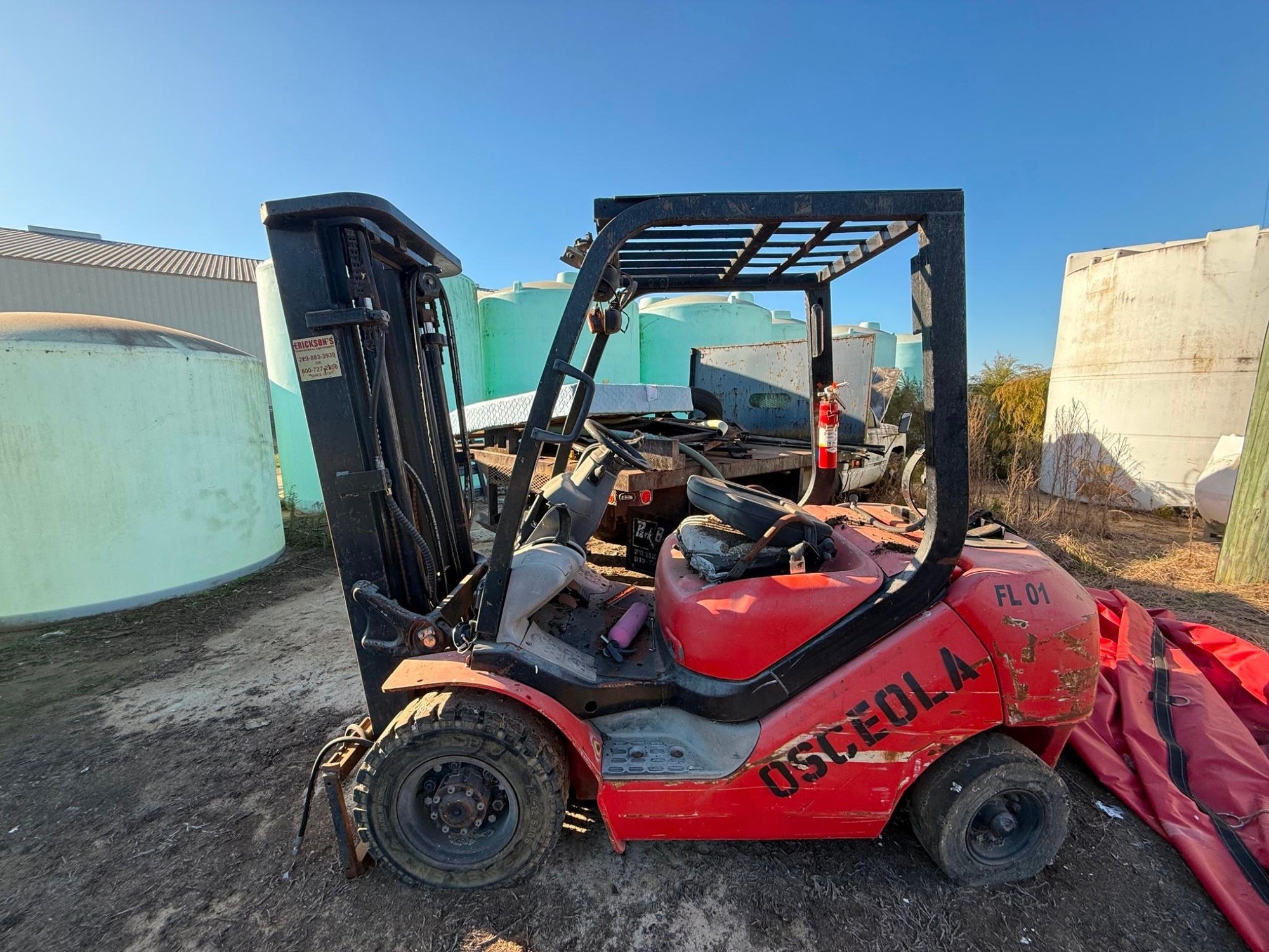 2006 Tusk 500 PG-16 Forklift  3-Stage 188in Lift with Aux Hydraulics (A56435)