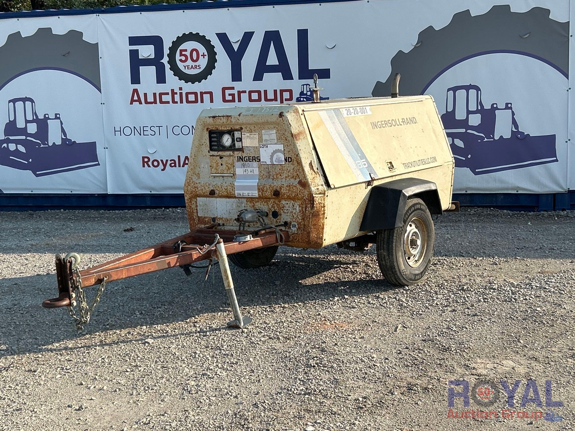 1990 Ingersoll Rand 185 Towable Diesel Air Compressor (A52377)