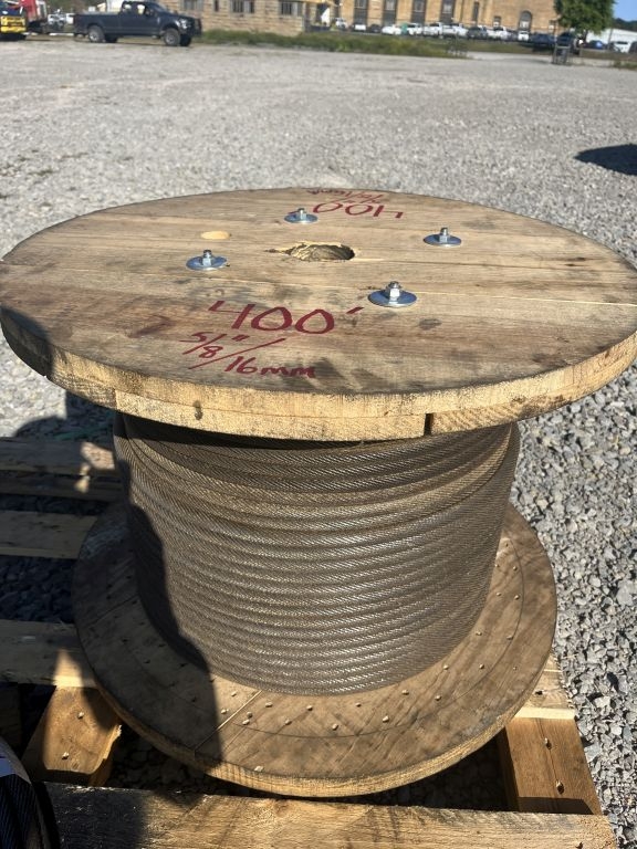 400' Spool of 5/8"/16mm Crane Cable, New  (A52384)