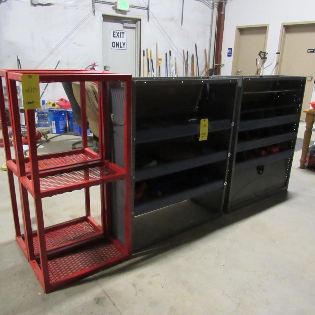 LOT: (2) Cargo Van Shelving Units, (2) Steel Shelves (A59076)