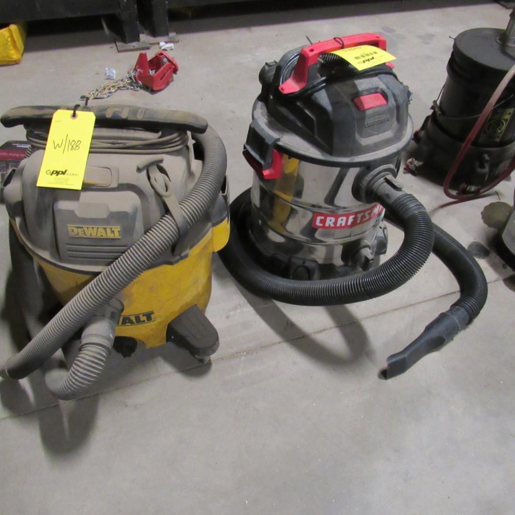 LOT: (1) Craftsman Shop Vac, (1) Dewalt Shop Vac (A59076)