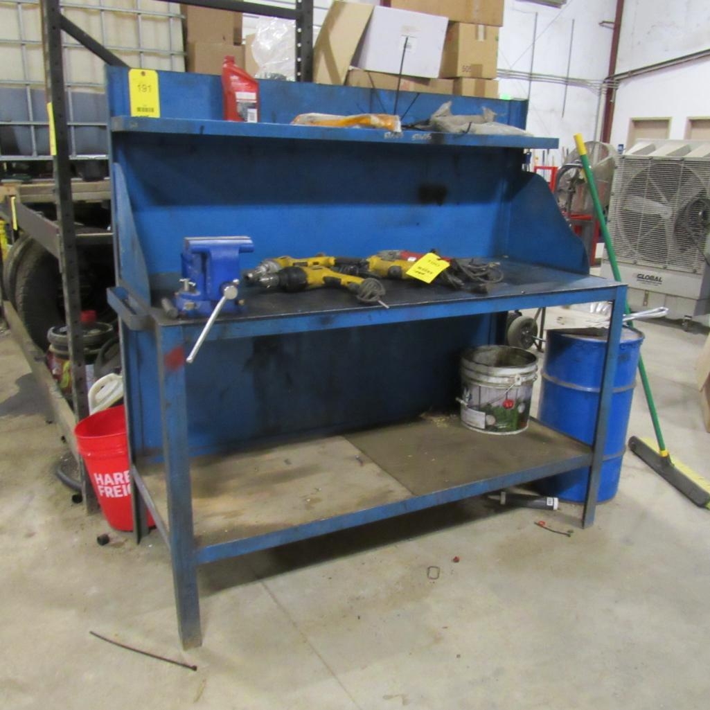 Steel Work Bench 24" x 60" w/6" Irwin Vise (NO CONTENTS) (A59076)