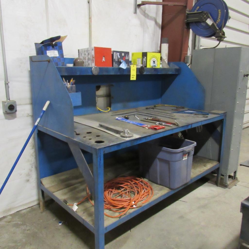 LOT: Steel Work Bench w/Contents, 40" x 75" (A59076)