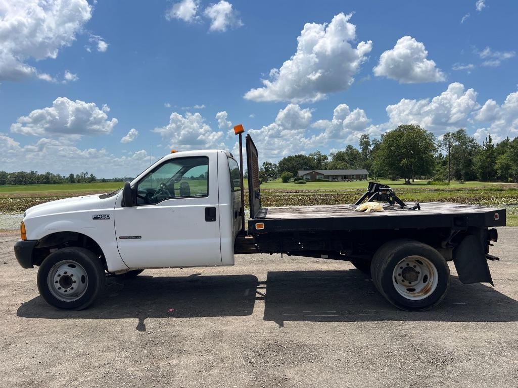 2000 FORD F450 SUPER DUTY SINGLE CAB FLATBED TRUCK (A51406)