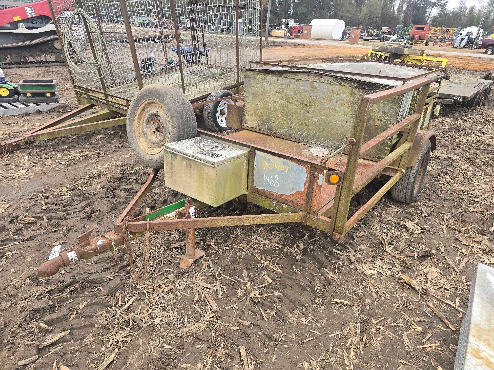 SHOPBUILT SINGLE AXLE DOG BOX TRAILER (A58374)