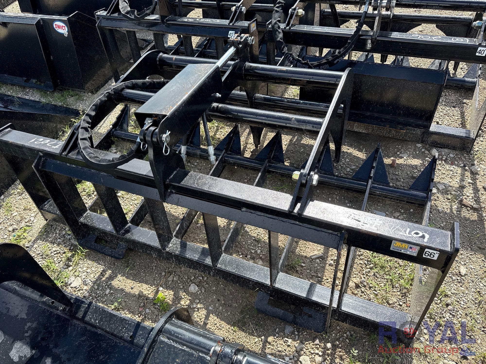 2025 JMR 66in Single Cylinder Grapple Rake Skid Steer Attachment (A50322)