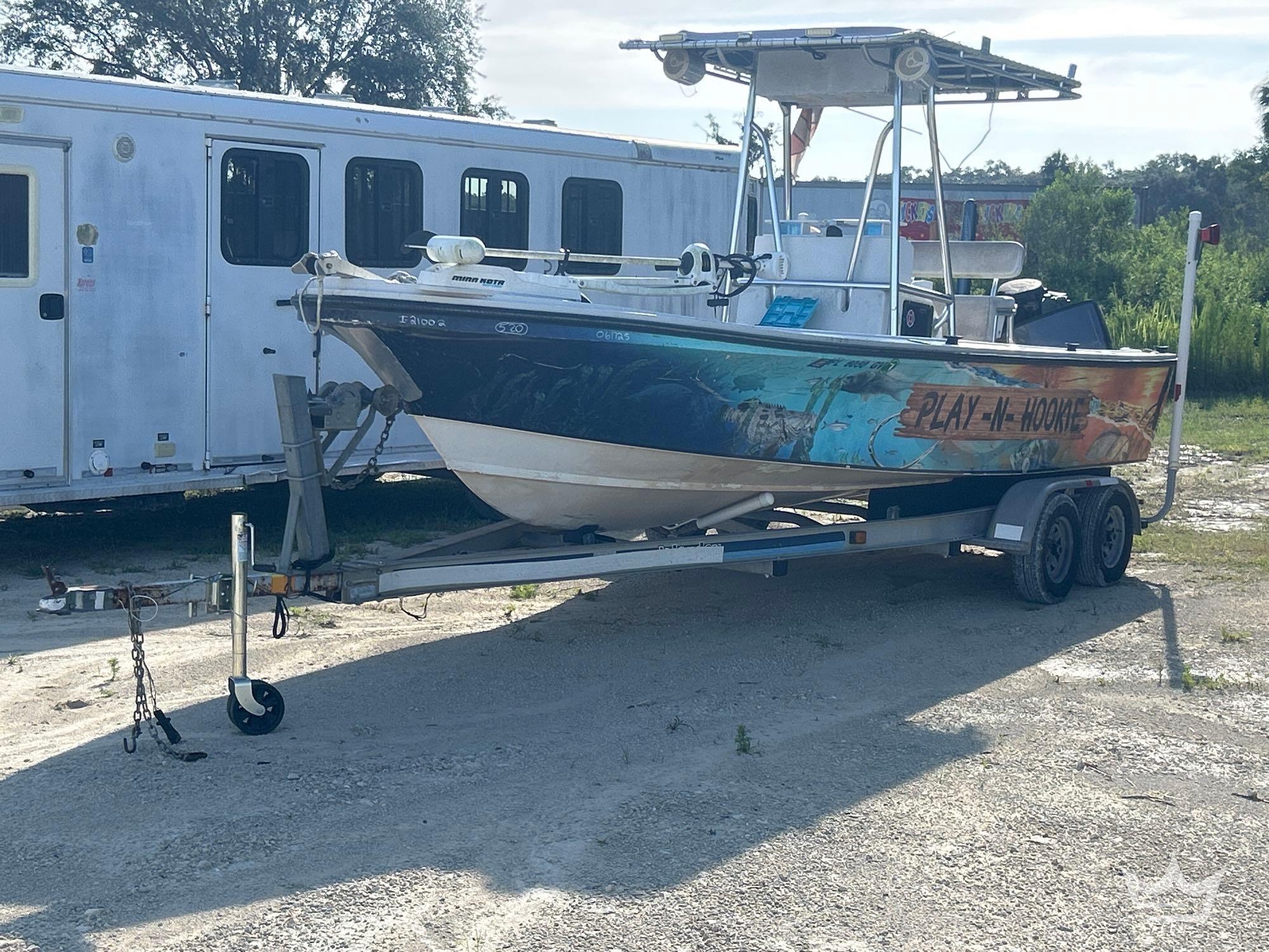 1990 21ft Center Console Fishing Boat with T/A Boat Trailer (A59231)