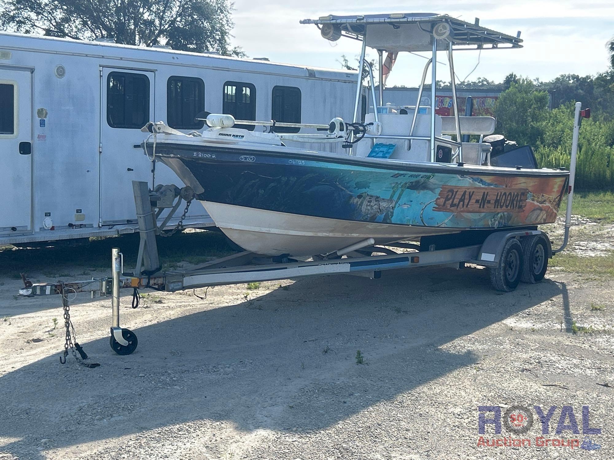 1990 21ft Center Console Fishing Boat with T/A Boat Trailer (A51694)