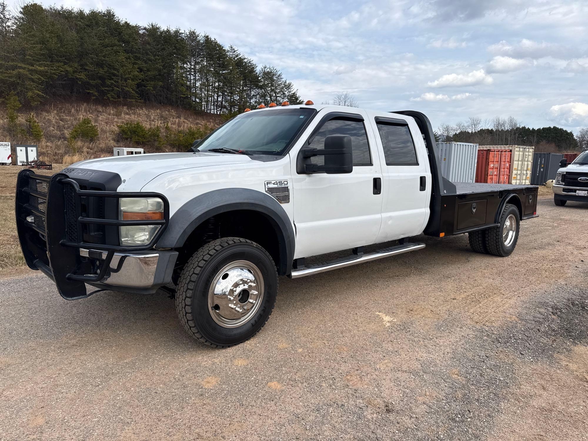2008 Ford F-450 Flatbed Truck, VIN # 1FDXW47R68EA20949 (A61165)