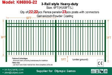 2025 K0608G UNUSED 3-Rail Style Fence (A53117)