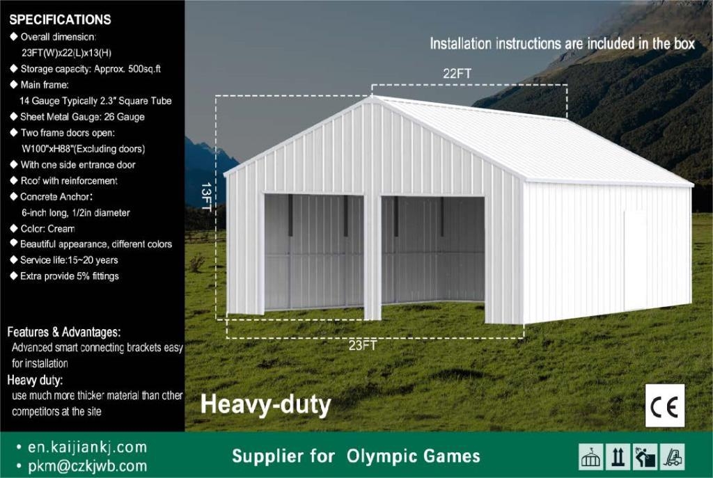2025 K2223 UNUSED Double Garage Metal Shed (A53117)