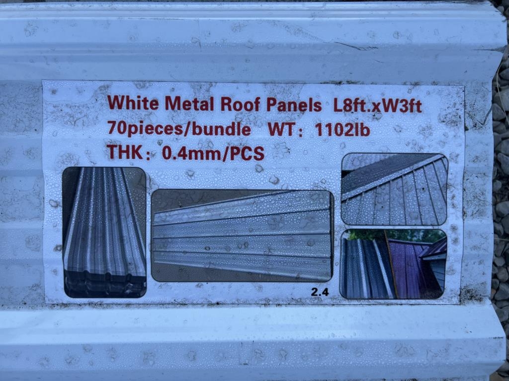 UNUSED White Metal Roof Panels (A53117)