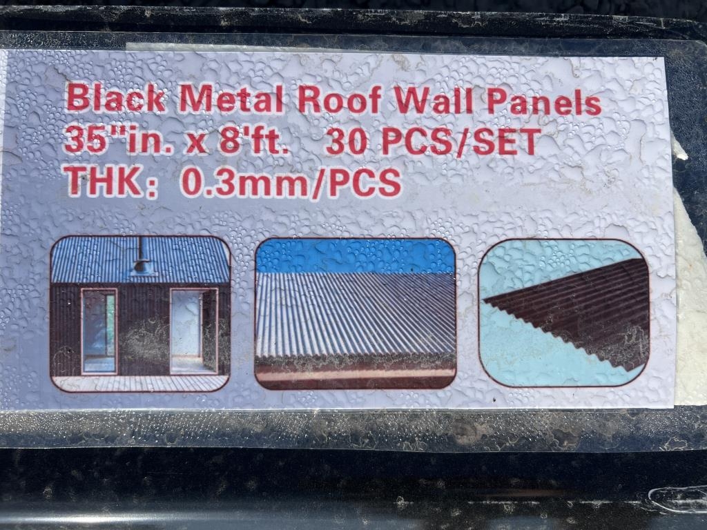 UNUSED Black Metal Roof Panels (A53117)