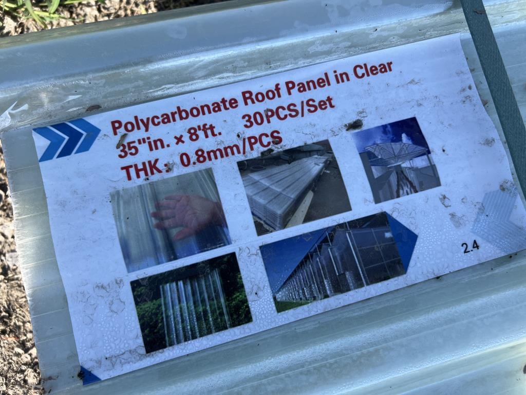 UNUSED Clear Corrugated Polycarbonate Roof Panel (A53117)