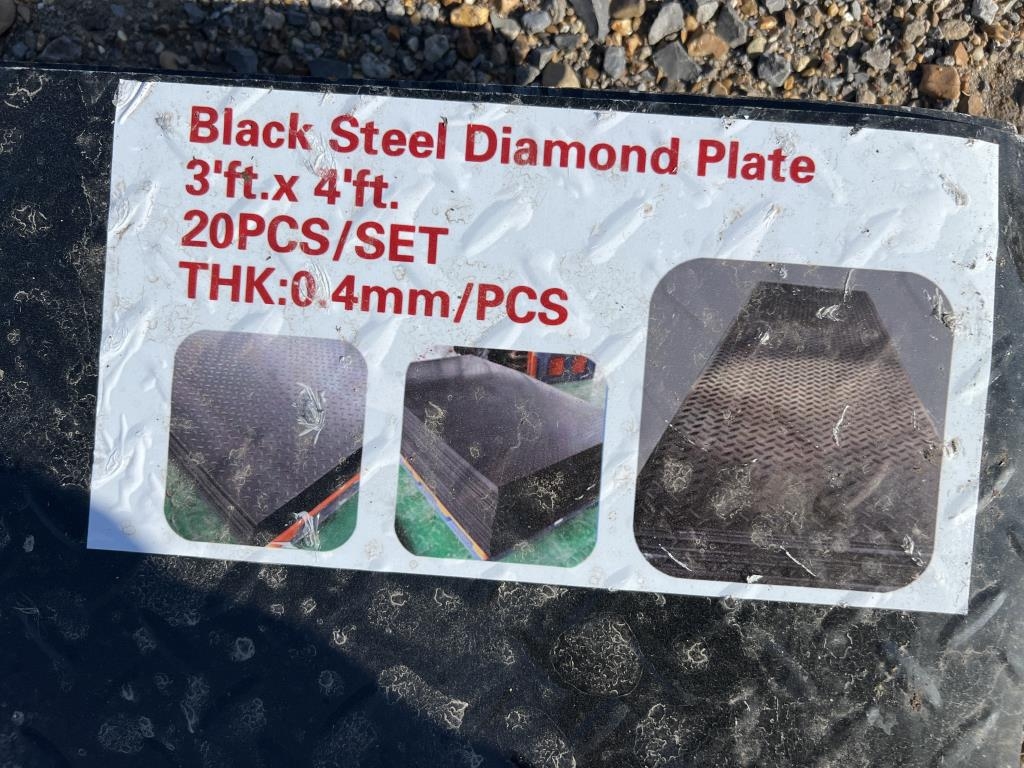 UNUSED Black Steel Diamond Plate Sheet Metal (A53117)