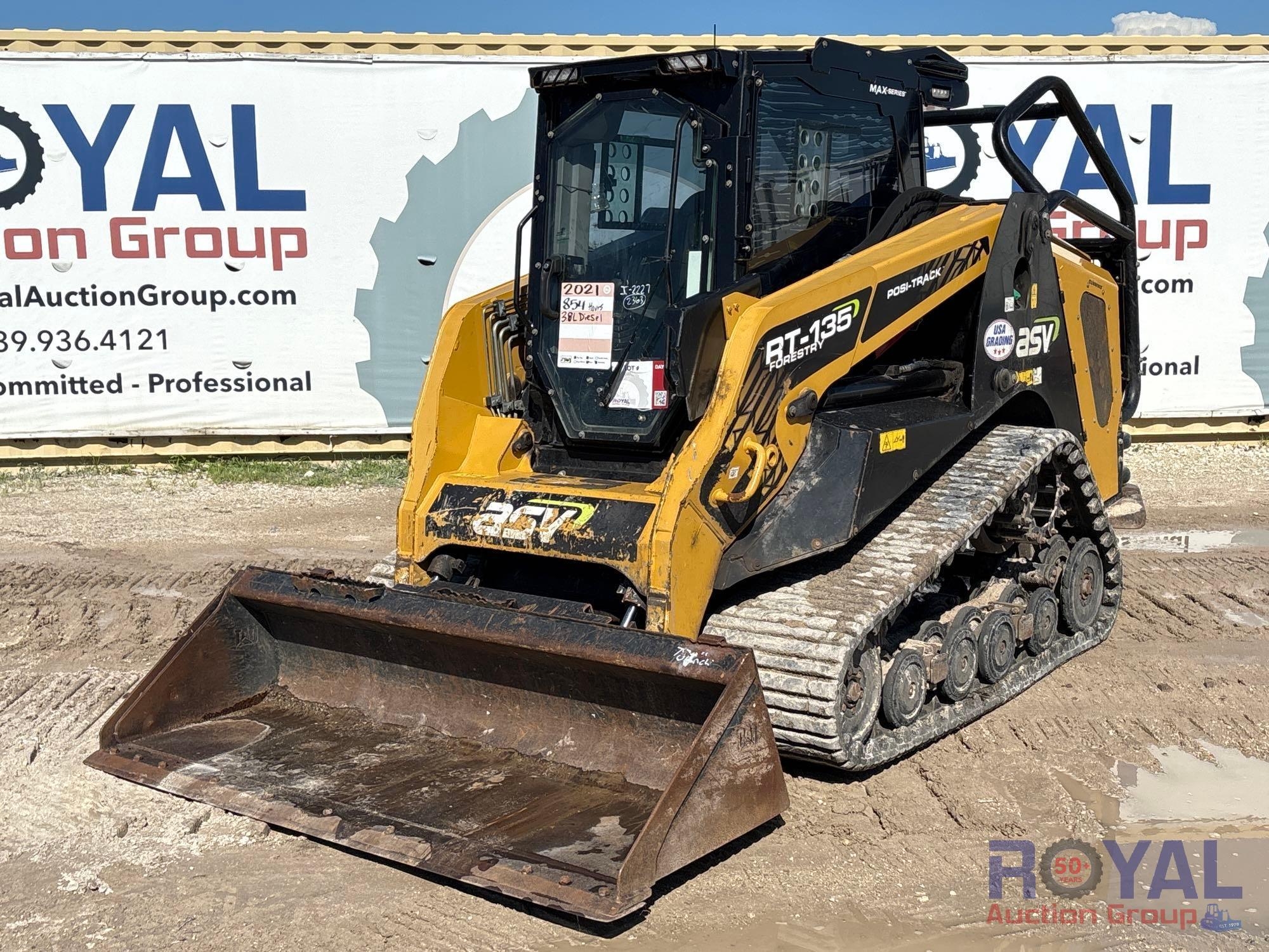 2021 ASV RT-135 Forestry Posi-Track High Flow Compact Track Loader Skid Steer (A53421)