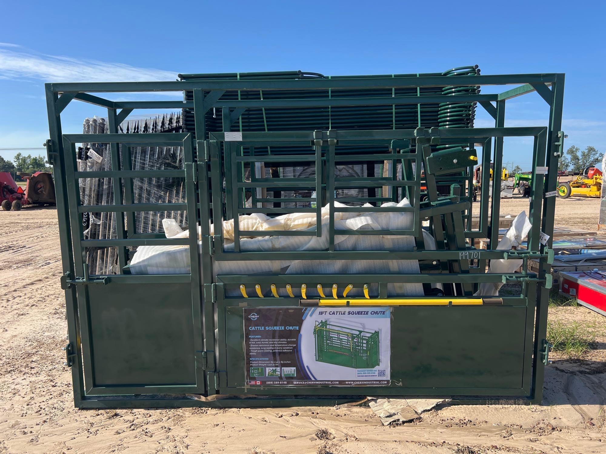 UNUSED CHERY INDUSTRIAL 11' CATTLE SQUEEZE CHUTE (A51248)