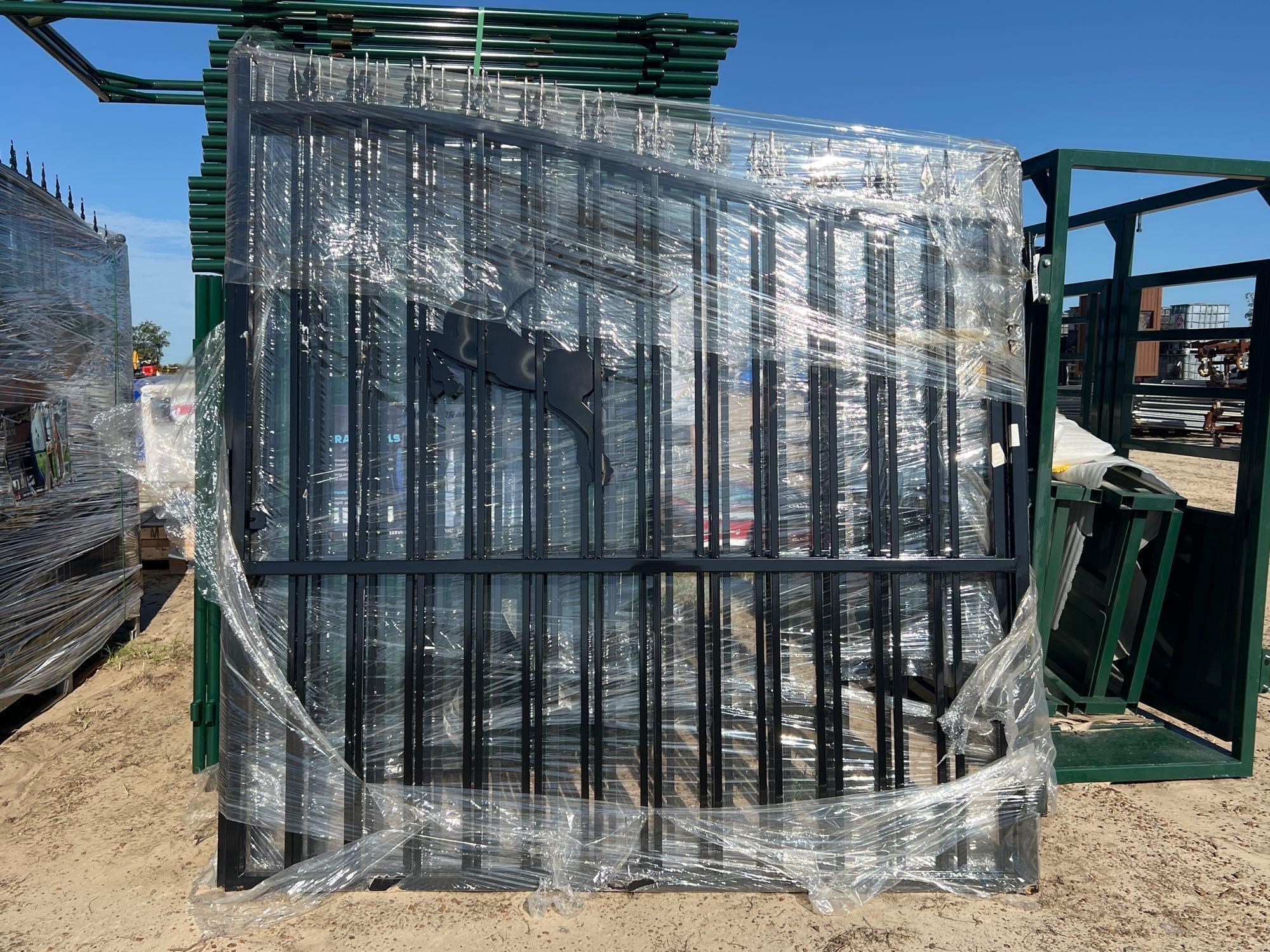 UNUSED FUTURE 14' BI-PARTING WROUGHT IRON GATE (A51248)