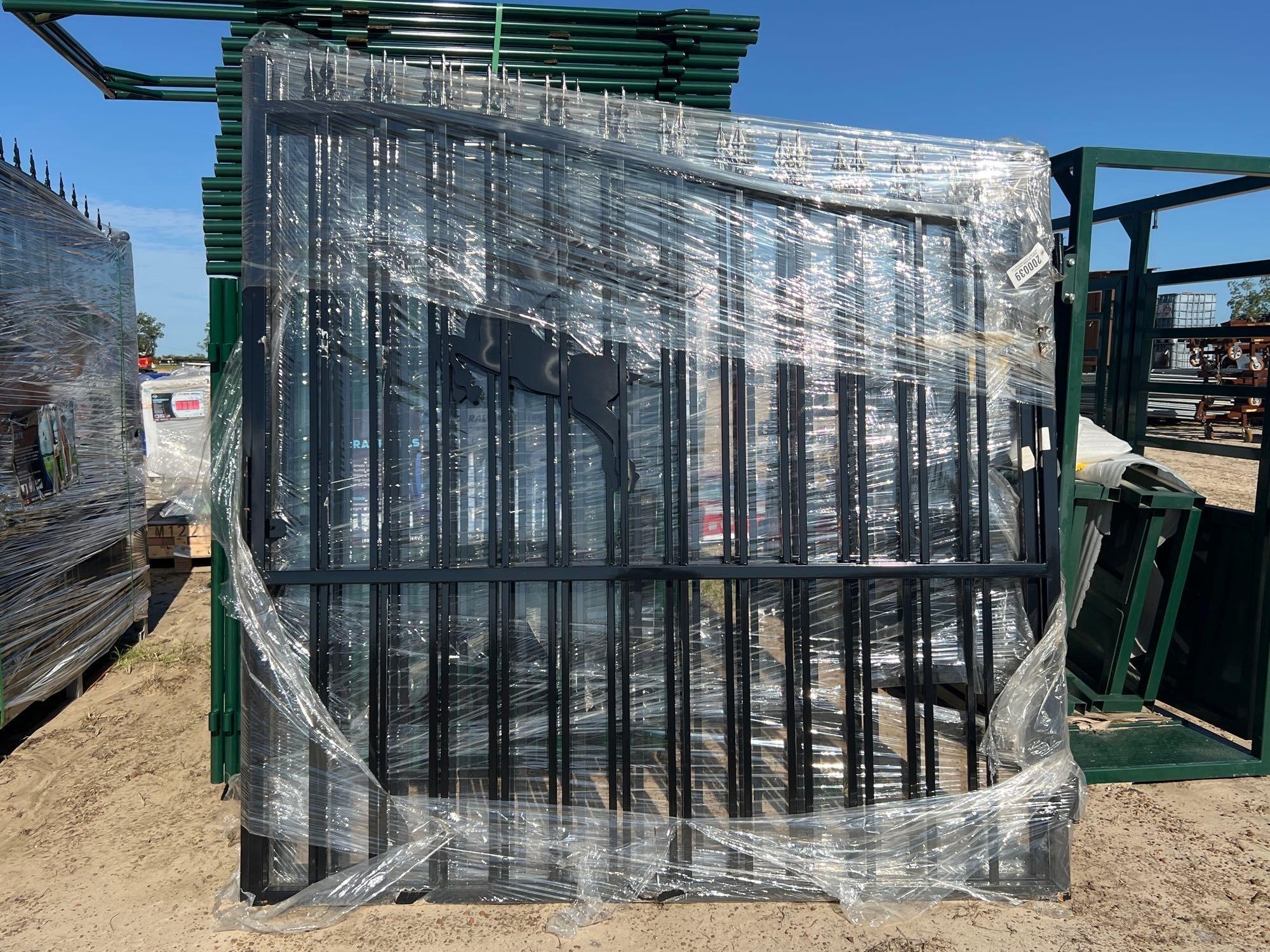 UNUSED FUTURE 14' BI-PARTING WROUGHT IRON GATE (A51248)