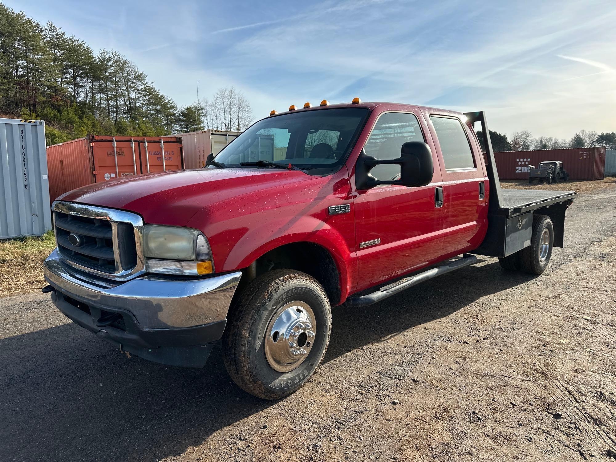 2004 Ford F-350 4x4 Flatbed Truck, VIN # 1FDWW37P44EC81012 (A57453)