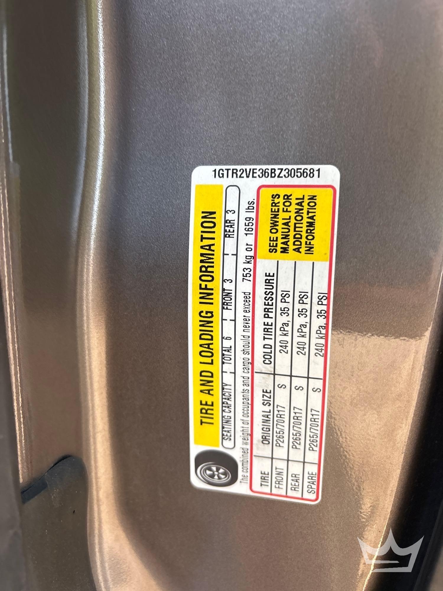 2011 GMC SIERRE 1500 (A56858)