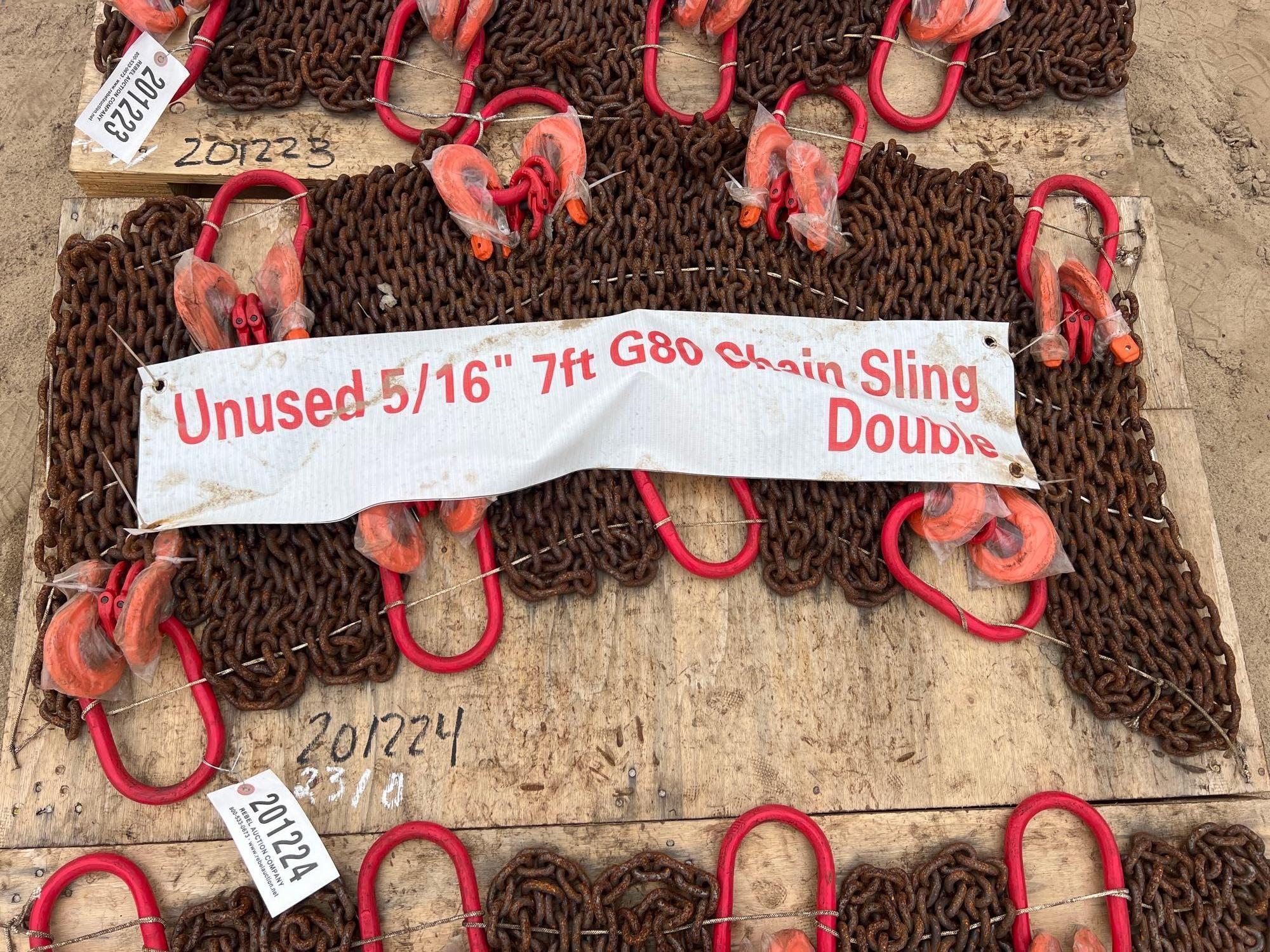UNUSED LANDHONOR 5/16" 7' G80 DBL CHAIN SLINGS (A54757)
