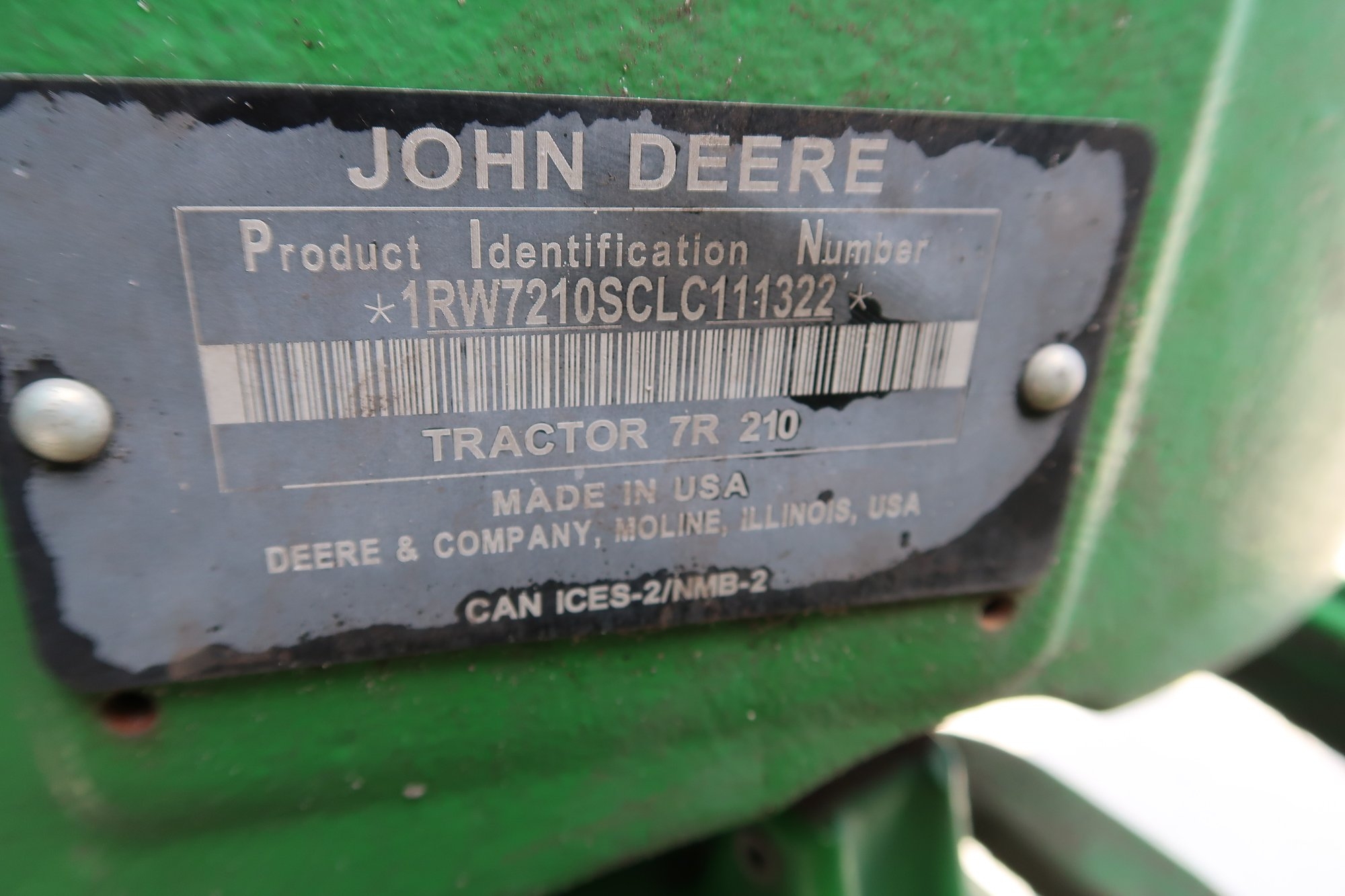 JOHN DEERE 7R210 LOT NUMBER 49 (A53084)